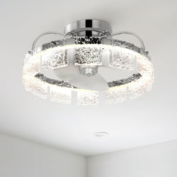 Urban Ambiance - Ceiling Fan - UHP9530 Mediterranean Indoor Ceiling Fan, 9 - 3/4''H x 20"W x 20''D, Polished Chrome Finish, Lugano Collection -