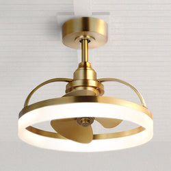 Urban Ambiance - Ceiling Fan - UHP9540 Glam Indoor Ceiling Fan, 8''H x 19 - 3/4"W x 19 - 3/4''D, Brushed Bronze Finish, Wishek Collection -