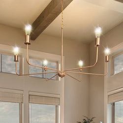 Urban Ambiance - Chandelier - ULB2321 Modern Indoor Chandelier, 42"W x 42"D x 79"H, Satin Gold Finish, Clermont Collection -