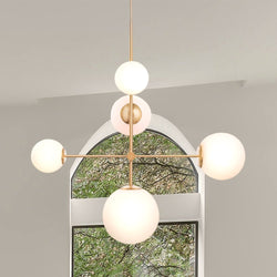 Urban Ambiance - Chandelier - ULB2330 Mid Century Modern Indoor Chandelier, 36.75"W x 36.75"D x 43.5"H, Satin Gold Finish, Traverse Collection -