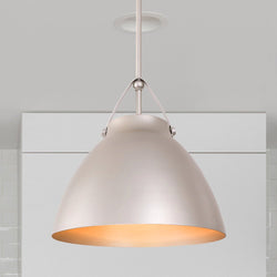 Urban Ambiance - Pendant - ULB2350 Luxe Industrial Indoor Pendant, 14.17"W x 14.17"D x 15.8"H, Brushed Nickel Finish, Bayfield Collection -