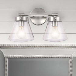 Urban Ambiance - Bath Light - ULB2380 Contemporary Indoor Bath Light, 15.25"W x 7.67"D x 10.1"H, Brushed Nickel Finish, Havasu Collection -