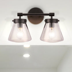 Urban Ambiance - Bath Light - ULB2382 Contemporary Indoor Bath Light, 15.25"W x 7.67"D x 10.1"H, Matte Black Finish, Havasu Collection -