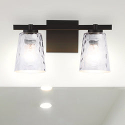 Urban Ambiance - Bath Light - ULB2392 Luxe Industrial Indoor Bath Light, 15"W x 5.9"D x 7.5"H, Matte Black Finish, Berryessa Collection -