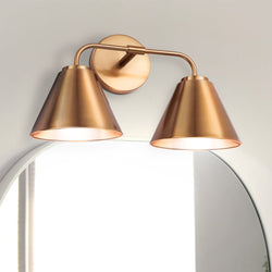 Urban Ambiance - Bath Light - ULB2400 Mid Century Modern Indoor Bath Light, 16"W x 7"D x 10.5"H, Satin Gold Finish, Marais Collection -