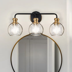 Urban Ambiance - Bath Light - ULB2410 Modern Farmhouse Indoor Bath Light, 22"W x 7.9"D x 10.5"H, Matte Black Finish, Leavenworth Collection -