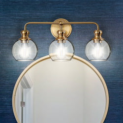 Urban Ambiance - Bath Light - ULB2412 Modern Farmhouse Indoor Bath Light, 22"W x 7.9"D x 10.5"H, Satin Gold Finish, Leavenworth Collection -