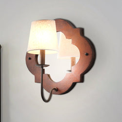 Urban Ambiance - Wall Sconce - ULB2433 Mediterranean Indoor Wall Sconce, 13.8"W x 13.8"D x 15.6"H, Natural Finish, Harbor Collection -