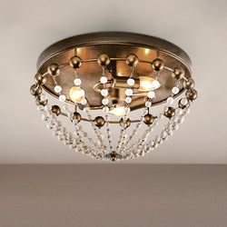 Urban Ambiance - Ceiling Fixture - ULB2436 Cosmopolitan Indoor Ceiling Fixture, 15.94"W x 15.94"D x 9.65"H, Distressed Gold Finish, Harbor Collection -