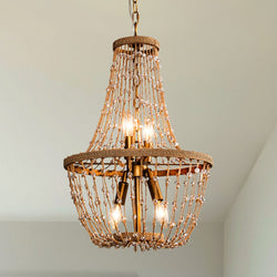Urban Ambiance - Chandelier - ULB2447 Cosmopolitan Indoor Chandelier, 16.54"W x 16.54"D x 25.2"H, Antique Brass Finish, Harbor Collection -