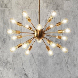 Urban Ambiance - Chandelier - ULB2452 Modern Indoor Chandelier, 28"W x 28"D x 14"H, Satin Gold Finish, Harbor Collection -