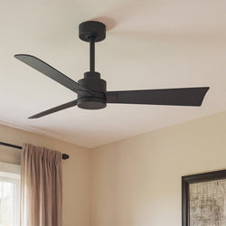 Urban Ambiance - Ceiling Fan - UMC9010 Modern Indoor/Outdoor Ceiling Fan, 8" (Plus Downrod) H x 42" W x 42" D, Matte Black Finish, Drifthelm Collection -