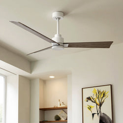 Urban Ambiance - Ceiling Fan - UMC9027 Modern Indoor/Outdoor Ceiling Fan, 8" (Plus Downrod) H x 56" W x 56" D, Matte White Finish, Drifthelm Collection -