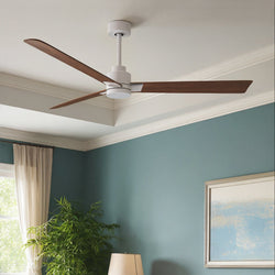 Urban Ambiance - Ceiling Fan - UMC9032 Modern Indoor/Outdoor Ceiling Fan, 8" (Plus Downrod) H x 56" W x 56" D, Matte White Finish, Drifthelm Collection -