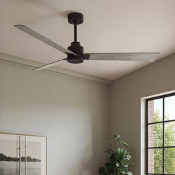 Urban Ambiance - Ceiling Fan - UMC9035 Contemporary Indoor/Outdoor Ceiling Fan, 8" (Plus Downrod) H x 56" W x 56" D, Textured Bronze Finish, Drifthelm Collection -