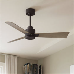 Urban Ambiance - Ceiling Fan - UMC9036 Industrial Indoor/Outdoor Ceiling Fan, 8" (Plus Downrod) H x 42" W x 42" D, Textured Bronze Finish, Drifthelm Collection -