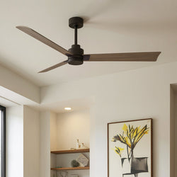 Urban Ambiance - Ceiling Fan - UMC9037 Modern Indoor/Outdoor Ceiling Fan, 8" (Plus Downrod) H x 56" W x 56" D, Textured Bronze Finish, Drifthelm Collection -