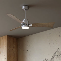 Urban Ambiance - Ceiling Fan - UMC9049 Contemporary Indoor/Outdoor Ceiling Fan, 8" (Plus Downrod) H x 42" W x 42" D, Brushed Nickel Finish, Drifthelm Collection -
