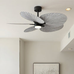 Urban Ambiance - Ceiling Fan - UMC9087 Farmhouse Indoor/Outdoor Ceiling Fan, 8" (Plus Downrod) H x 48" W x 48" D, Matte Black Finish, Pelmere Collection -