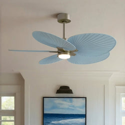 Urban Ambiance - Ceiling Fan - UMC9088 Bohemian Indoor/Outdoor Ceiling Fan, 8" (Plus Downrod) H x 48" W x 48" D, Brushed Nickel Finish, Pelmere Collection -