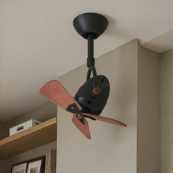 Urban Ambiance - Ceiling Fan - UMC9150 Modern Farmhouse Indoor/Outdoor Ceiling Fan, 12" (Plus Downrod) H x 16" W x 16" D, Matte Black Finish, Surnica Collection -