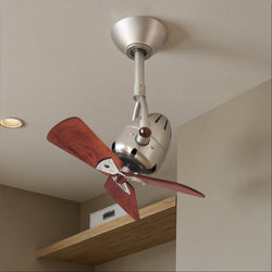 Urban Ambiance - Ceiling Fan - UMC9153 American Bungalow Indoor/Outdoor Ceiling Fan, 12" (Plus Downrod) H x 16" W x 16" D, Brushed Nickel Finish, Surnica Collection -