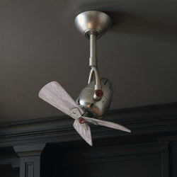 Urban Ambiance - Ceiling Fan - UMC9154 Craftsman Indoor/Outdoor Ceiling Fan, 12" (Plus Downrod) H x 16" W x 16" D, Brushed Nickel Finish, Surnica Collection -