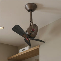 Urban Ambiance - Ceiling Fan - UMC9159 Craftsman Indoor/Outdoor Ceiling Fan, 12" (Plus Downrod) H x 16" W x 16" D, Textured Bronze Finish, Surnica Collection -