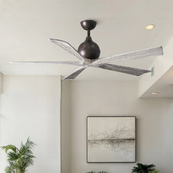 Urban Ambiance - Ceiling Fan - UMC9207 Traditional Indoor/Outdoor Ceiling Fan, 12" (Plus Downrod) H x 60" W x 60" D, Textured Bronze Finish, Whisora Collection -