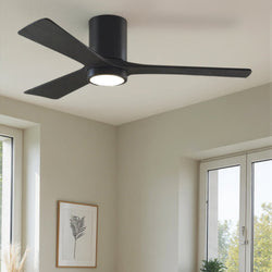 Urban Ambiance - Ceiling Fan - UMC9283 Modern Farmhouse Indoor/Outdoor Ceiling Fan, 12" H x 52" W x 52" D, Matte Black Finish, Aerwyn Collection -