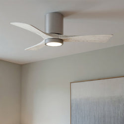 Urban Ambiance - Ceiling Fan - UMC9290 Minimalist Indoor/Outdoor Ceiling Fan, 12" H x 42" W x 42" D, Brushed Pewter Finish, Aerwyn Collection -