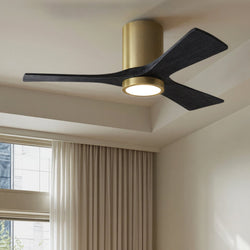 Urban Ambiance - Ceiling Fan - UMC9294 Modern Indoor/Outdoor Ceiling Fan, 12" H x 42" W x 42" D, Brushed Brass Finish, Aerwyn Collection -