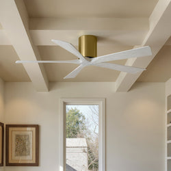 Urban Ambiance - Ceiling Fan - UMC9322 Farmhouse Indoor/Outdoor Ceiling Fan, 10" H x 52" W x 52" D, Brushed Brass Finish, Aerwyn Collection -
