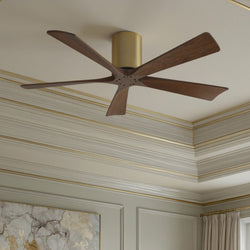 Urban Ambiance - Ceiling Fan - UMC9323 Modern Rustic Indoor/Outdoor Ceiling Fan, 10" H x 52" W x 52" D, Brushed Brass Finish, Aerwyn Collection -