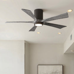 Urban Ambiance - Ceiling Fan - UMC9339 Industrial Indoor/Outdoor Ceiling Fan, 12" H x 52" W x 52" D, Textured Bronze Finish, Aerwyn Collection -