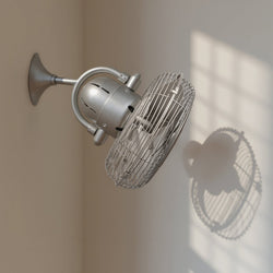 Urban Ambiance - Ceiling Fan - UMC9351 Steampunk Indoor/Outdoor Ceiling Fan, 17.5" H x 13" W x 13" D, Brushed Nickel Finish, Norellis Collection -