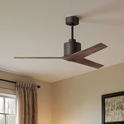 Urban Ambiance - Ceiling Fan - UMC9399 Natural Indoor/Outdoor Ceiling Fan, 12" (Plus Downrod) H x 52" W x 52" D, Textured Bronze Finish, Loquessa Collection -