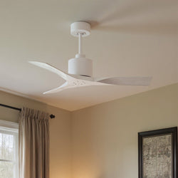 Urban Ambiance - Ceiling Fan - UMC9422 Modern Indoor/Outdoor Ceiling Fan, 12" (Plus Downrod) H x 42" W x 42" D, Matte White Finish, Breecelyn Collection -
