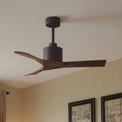 Urban Ambiance - Ceiling Fan - UMC9424 Modern Indoor/Outdoor Ceiling Fan, 12" (Plus Downrod) H x 42" W x 42" D, Textured Bronze Finish, Breecelyn Collection -