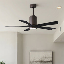Urban Ambiance - Ceiling Fan - UMC9466 Traditional Indoor/Outdoor Ceiling Fan, 14" (Plus Downrod) H x 52" W x 52" D, Textured Bronze Finish, Thistmere Collection -