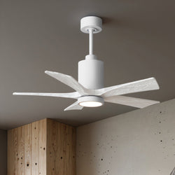 Urban Ambiance - Ceiling Fan - UMC9469 Modern Farmhouse Indoor/Outdoor Ceiling Fan, 14" (Plus Downrod) H x 42" W x 42" D, Gloss White Finish, Thistmere Collection -