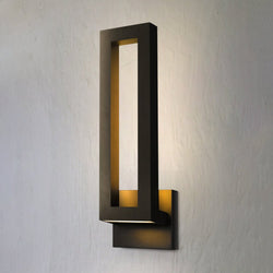 Urban Ambiance - Wall Sconce - UQL10001 Contemporary Outdoor Wall Sconce, 24.25''H x 7.25''W x 4.25''D, Earth Black Finish, Konstanz Collection -