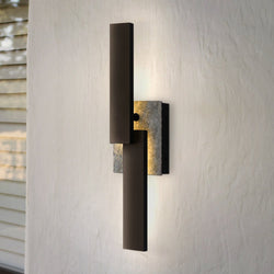 Urban Ambiance - Wall Sconce - UQL10020 Modern Outdoor Wall Sconce, 18''H x 4.5''W x 3.5''D, Earth Black Finish, Laredo Collection -