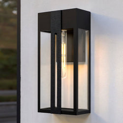 Urban Ambiance - Wall Sconce - UQL10060 Modern Outdoor Wall Sconce, 16.00''H x 7.50''W x 5.50''Dep, Matte Black Finish, Woburn Collection -