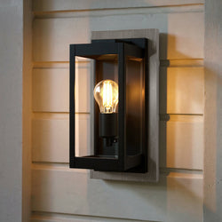 Urban Ambiance - Wall Sconce - UQL10110 Modern Outdoor Wall Sconce, 13.00''H x 5.00''W x 6.00''Dep, Earth Black Finish, Wheeling Collection -