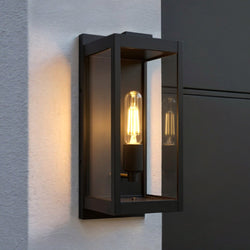 Urban Ambiance - Wall Sconce - UQL10111 Modern Outdoor Wall Sconce, 16.00''H x 6.00''W x 7.00''Dep, Earth Black Finish, Wheeling Collection -