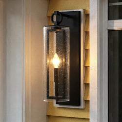 Urban Ambiance - Wall Sconce - UQL10181 Cosmopolitan Outdoor Wall Sconce, 22.25''H x 5.75''W x 7.50''Dep, Earth Black Finish, Addison Collection -