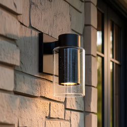 Urban Ambiance - Wall Sconce - UQL10200 Cosmopolitan Outdoor Wall Sconce, 10.00''H x 4.75''W x 6.25''Dep, Matte Black Finish, Greenfield Collection -