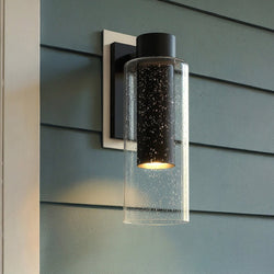 Urban Ambiance - Wall Sconce - UQL10201 Cosmopolitan Outdoor Wall Sconce, 15.00''H x 5.25''W x 7.00''Dep, Matte Black Finish, Greenfield Collection -