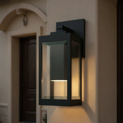 Urban Ambiance - Wall Sconce - UQL10230 Modern Outdoor Wall Sconce, 14.25''H x 5.00''W x 6.50''Dep, Earth Black Finish, Quincy Collection -